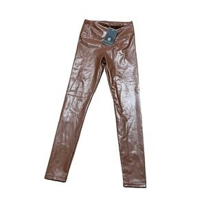 Bagatelle Brown Faux Leather Leggings